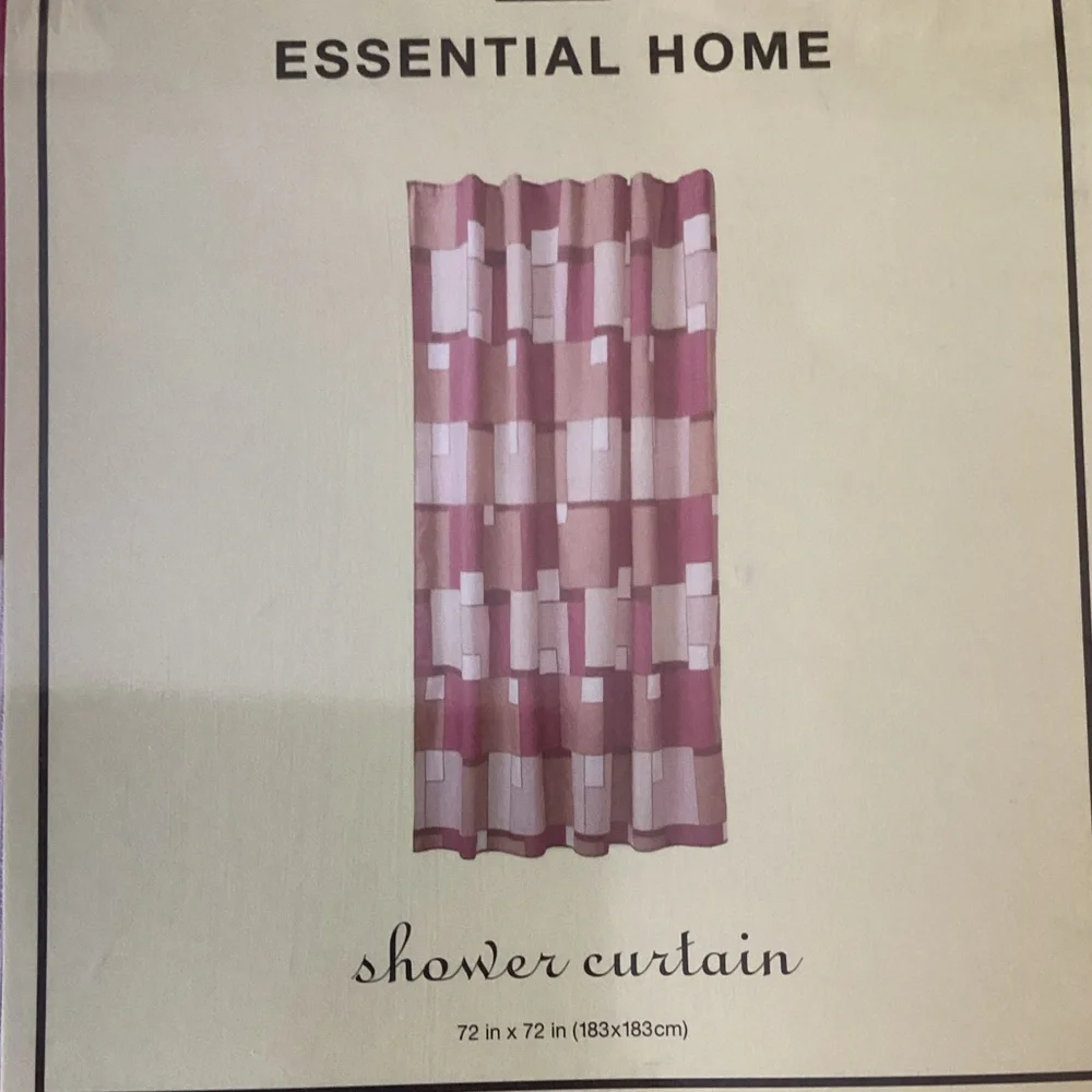 ♦️ NWT Shower curtain fabric mauve burgundy pink NEW 72x72”